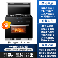 GUJIA顾家G09G集成灶一体灶变频家用消毒柜油烟机侧吸下排烟灶环保灶蒸烤箱-天然气