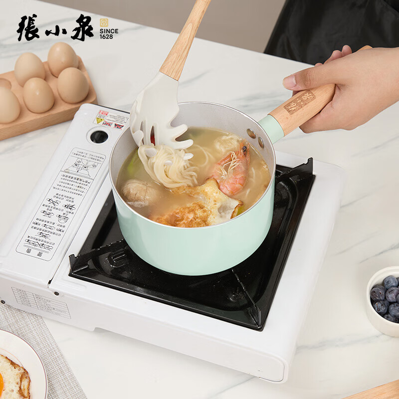 张小泉 青岚不粘锅系列C32910100 奶锅家用宝宝辅食锅泡面锅热牛奶煮面小汤锅 青岚不粘奶锅 16cm高清大图