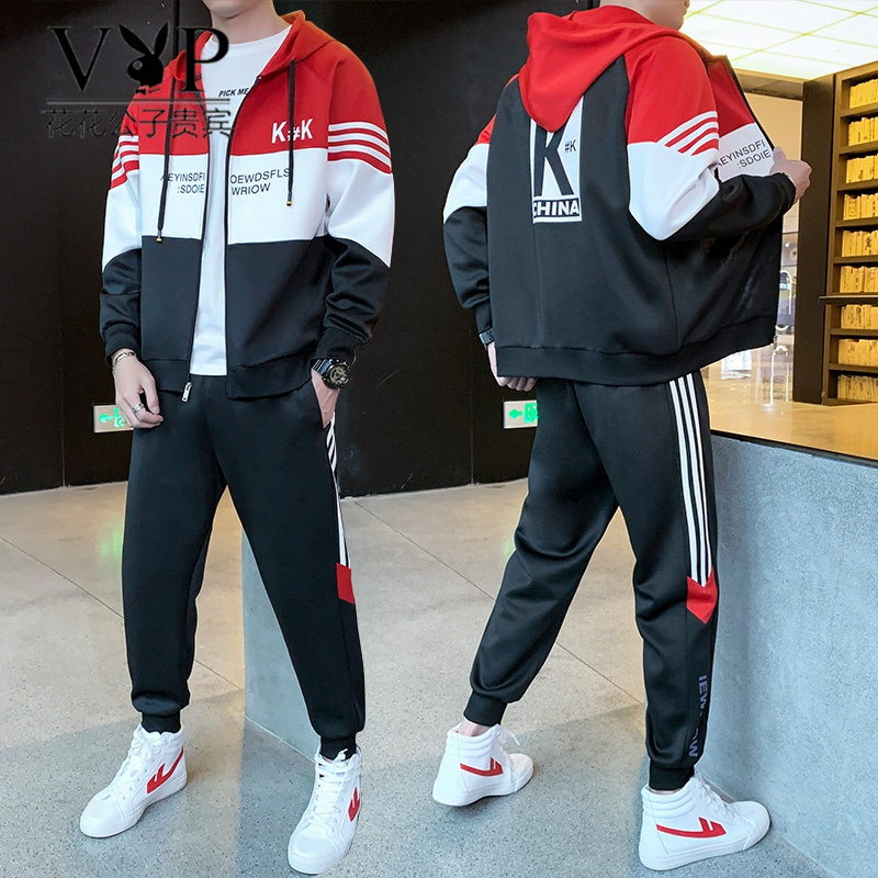 花花公子贵宾 Playboy Vip Collection 休闲运动套装10 花花公子贵宾春季新款卫衣套装男连帽休闲初中高中两件套校服运动服 价格图片品牌报价 苏宁易购几创男装专营店