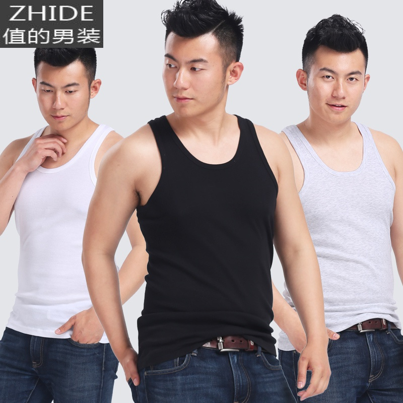 suntek兄华内衣男士32支棉棉背心运动打底跨栏健身修身型潮透气6608