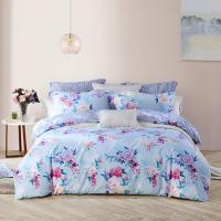 LOVO 床品四件套 蓝色 单套装云端花间