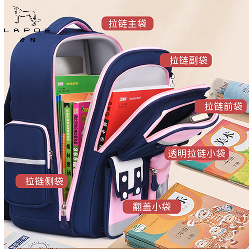 猎豹 护脊儿童书包带夜行反光条LBS-9/个高清大图