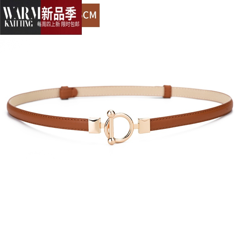 shanchao连衣裙装饰腰带女细时尚百搭衬衫配饰韩版圆扣ins风皮带腰链