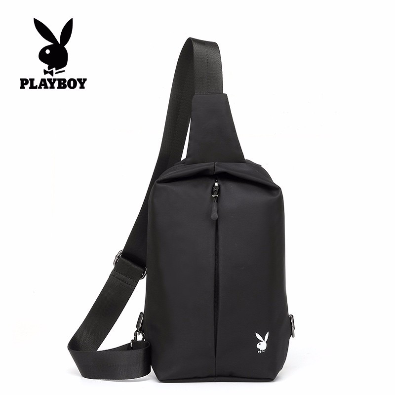花花公子(PLAYBOY)男士斜挎包休闲男包多功能胸包单肩包斜跨背包潮牌小包包