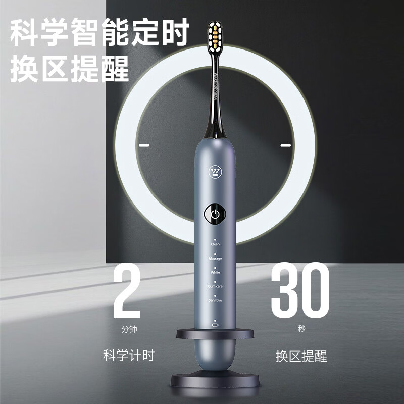 西屋(Westinghouse)声波智能电动牙刷尊享款 成人便携口腔清洁牙刷 WT-0510高清大图