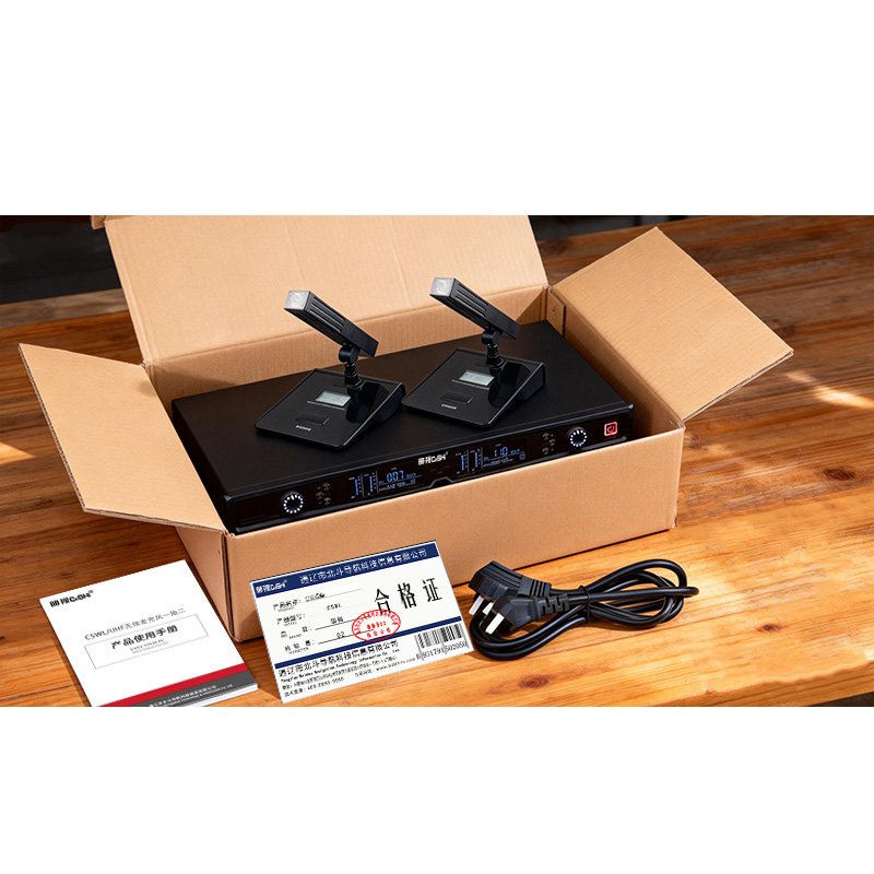 册视会议设备UHF一拖二配方杆会议鹅颈式话筒TP-8002 CSWL台高清大图