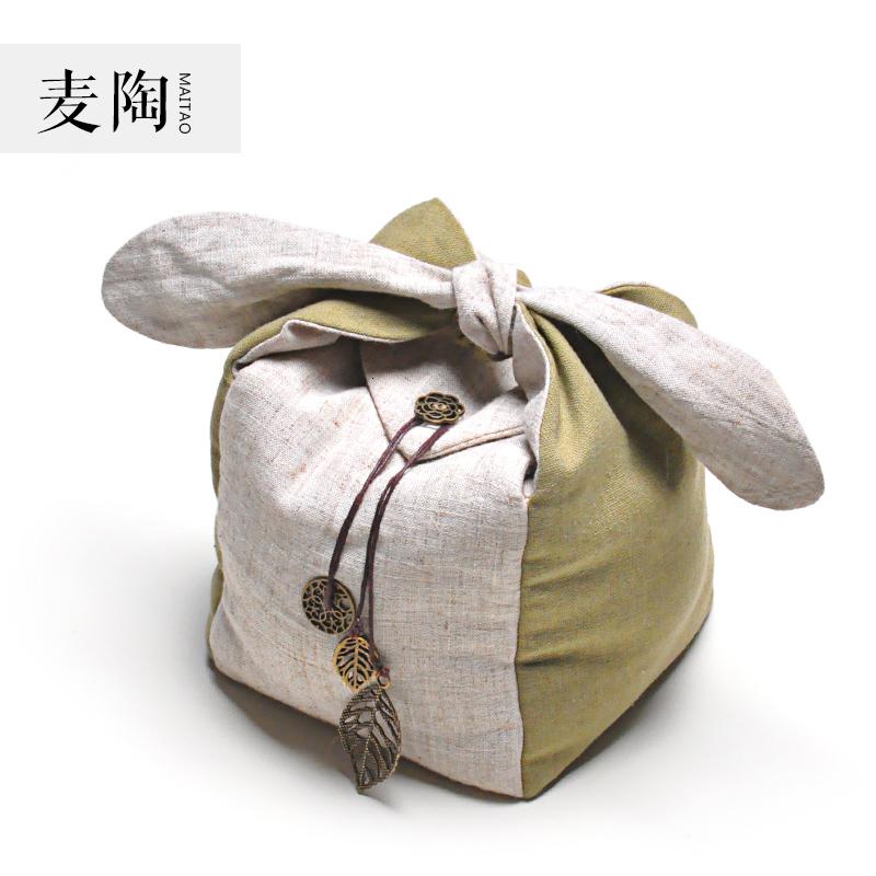 美帮汇一壶四杯袋旅行便携收纳袋茶杯袋茶壶袋快客杯袋壶包布袋加厚高清大图