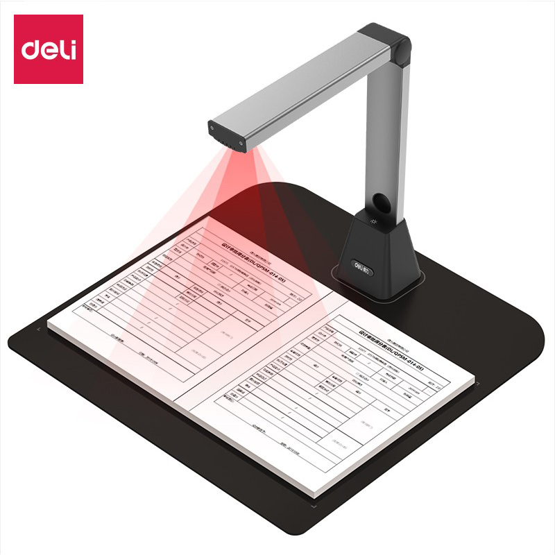 得力(deli)高拍仪15162 2100万高清双摄 A3/A4一键切换 远程教学网课 文档资料连续扫描 身份证扫描仪