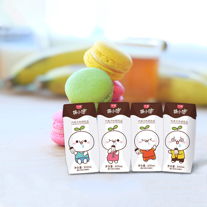 光明萌小团巧克力牛奶饮品200ml*12