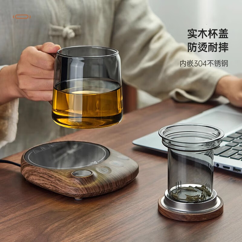 贞喜 耐高温玻璃茶杯茶水分离泡茶杯过滤大容量办公室喝茶杯子个人专用500ml高清大图