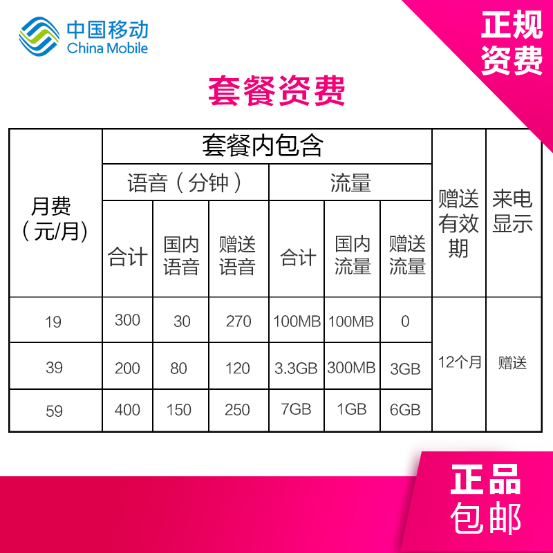 重庆移动新4G飞享套餐手机卡上网卡流量卡