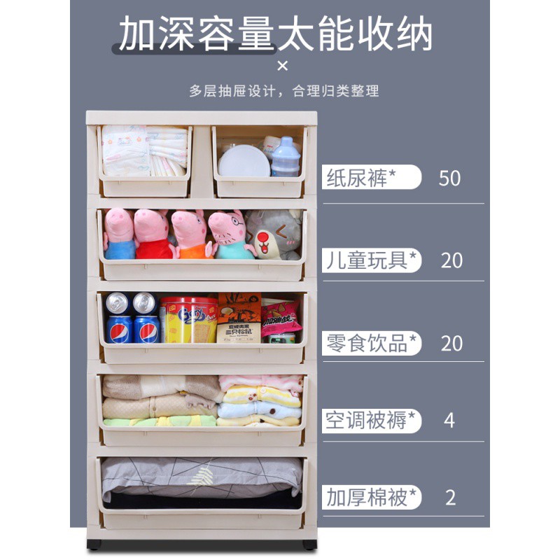 加厚抽屉式收纳柜家用玩具收纳盒储物塑料多层收纳柜子杂物整理箱收纳柜 三维工匠高清大图