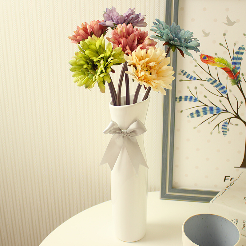 简约高陶瓷花瓶插花百合太阳花装饰餐桌客厅卧室花艺唯美绢花