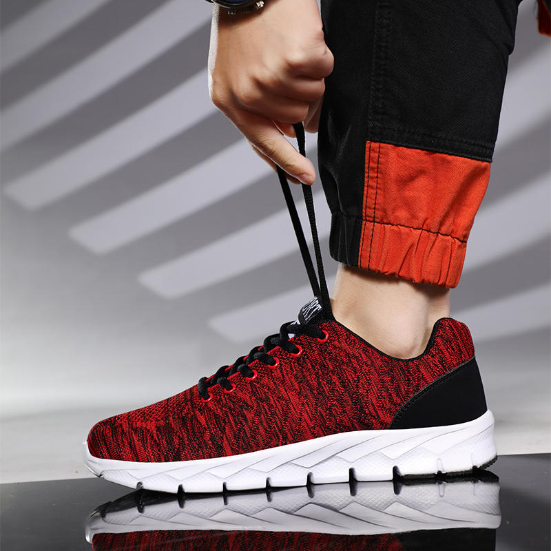 柒普森(qipusen)跑步鞋 2019秋冬季飞织运动鞋男鞋舒适休闲鞋透气轻便