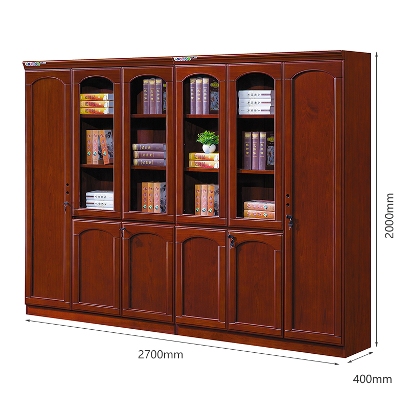 臻远 ZY051434 木质文件柜展示柜油漆贴木皮资料柜书柜 组合柜高清大图