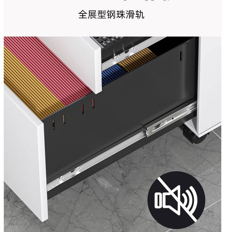 宜掌柜办公活动柜钢制桌下柜个高清大图