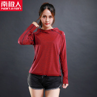 南极人健身衣女跑步运动服吸汗快干透气篮球训练春秋连帽情侣外套 M NJR-6803外套红色