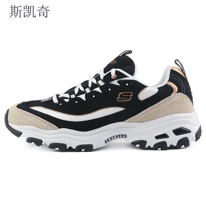 斯凯奇男款休闲熊猫鞋666114/BKGD-12双高清大图