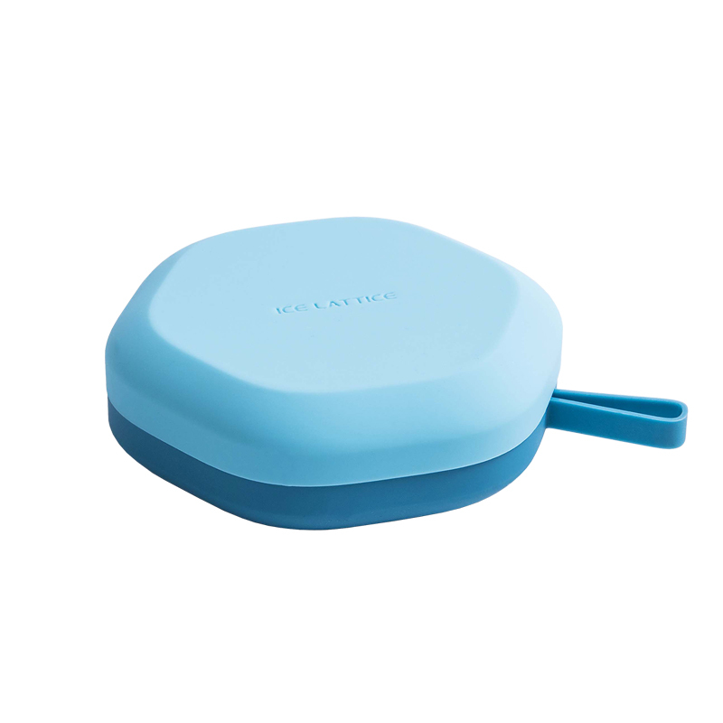 SenseYo冰块模具硅胶带盖冰格个性创意速冻冰块制冰盒网红家用冰块神器 六边形硅胶冰格-双蓝色
