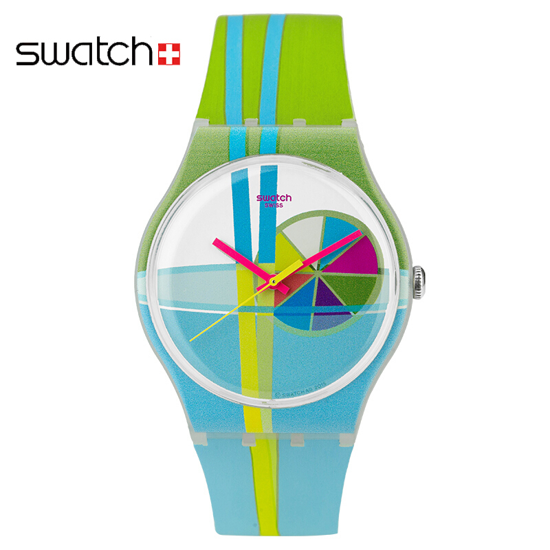 斯沃琪(SWATCH)手表 原创炫彩系列树脂表带 石英男女通用表 SUOW124
