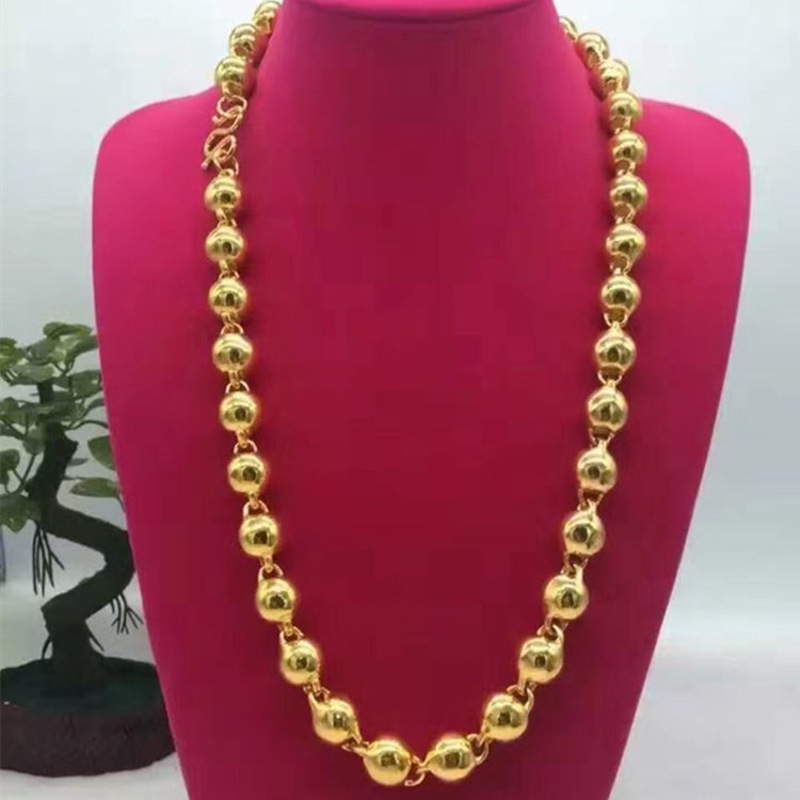 项链/男女越南链子光面圆珠佛珠沙金饰品PTHS6310送女朋友七夕情人节礼物