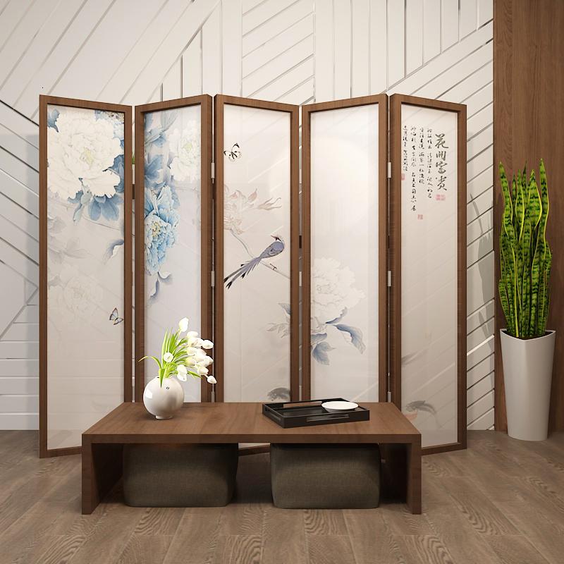 BONJEAN新中式实木屏风隔断客厅卧室办公室餐厅玄关遮挡家用折叠移动折屏高清大图
