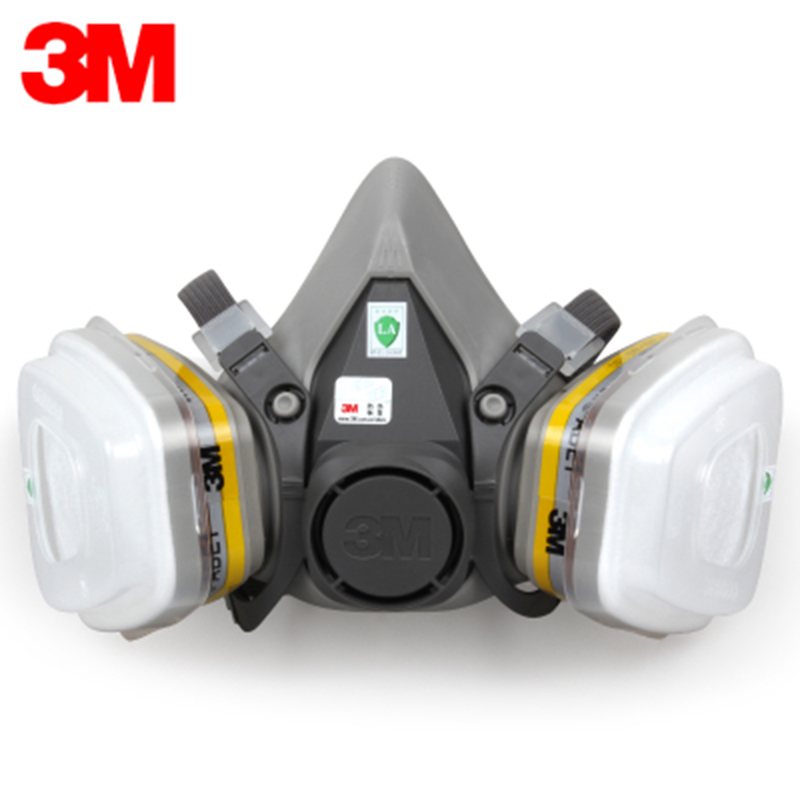 3M6200防毒面具配6057防化工气体氯化氢氰化氢喷漆异味口防护面罩