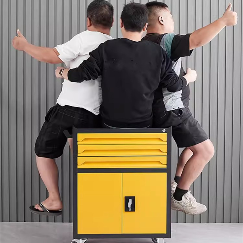 迅迈 暗夜绿 一抽工具车+挂板 汽修五金零件工具车小推车 40*67*128cm 单位 ;台高清大图
