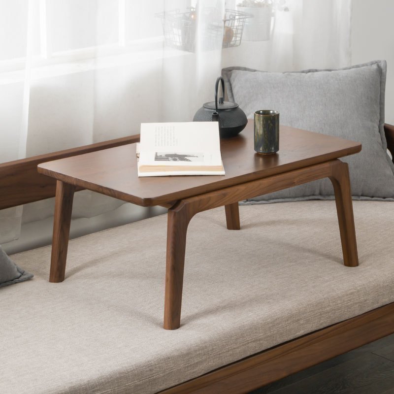 森美人物应「榻榻米桌」原创飘窗茶边几床上炕桌几日式黑胡桃实木儿童桌高清大图