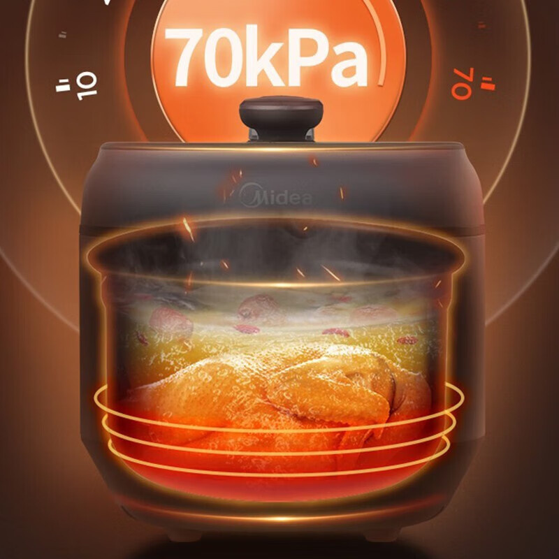 美的(Midea)MY-EYL6041 智能电压力锅6L 不粘双内胆4-8人智能一键排气高清大图