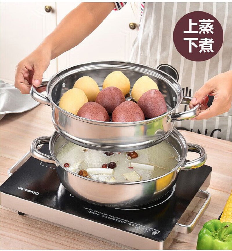 EFULLOT伊弗勒双层加厚汤蒸锅 EFSS-S012不锈钢28cm高清大图