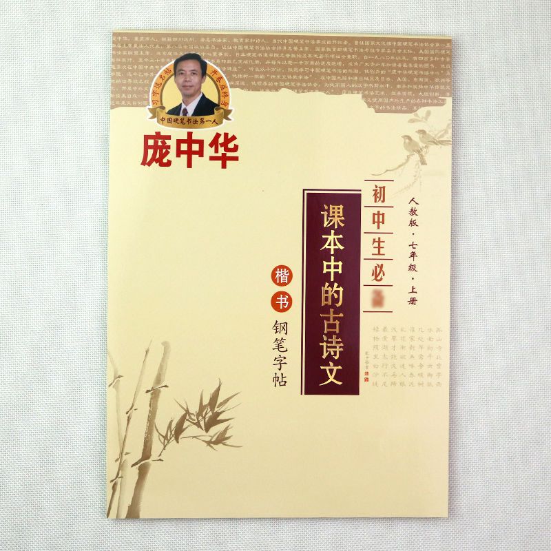 庞中华人教版七年级上册同步字帖初中必背古诗文钢笔楷书练字帖初 七年级下册(带临摹纸)