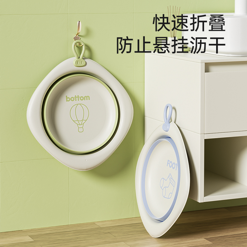 [补贴10%]婴儿洗脸盆新生儿童洗屁股洗脚盆初生宝宝专用可折叠小盆子泡脚高清大图