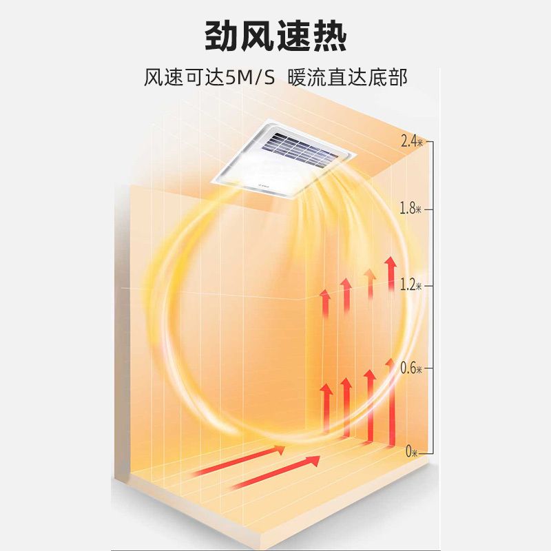 遥控/冷暖两用[冷风40W,暖风2100W] 艾美特集成吊顶浴霸暖霸嵌入式取风暖超薄家用卫生间冷暖两用凉霸