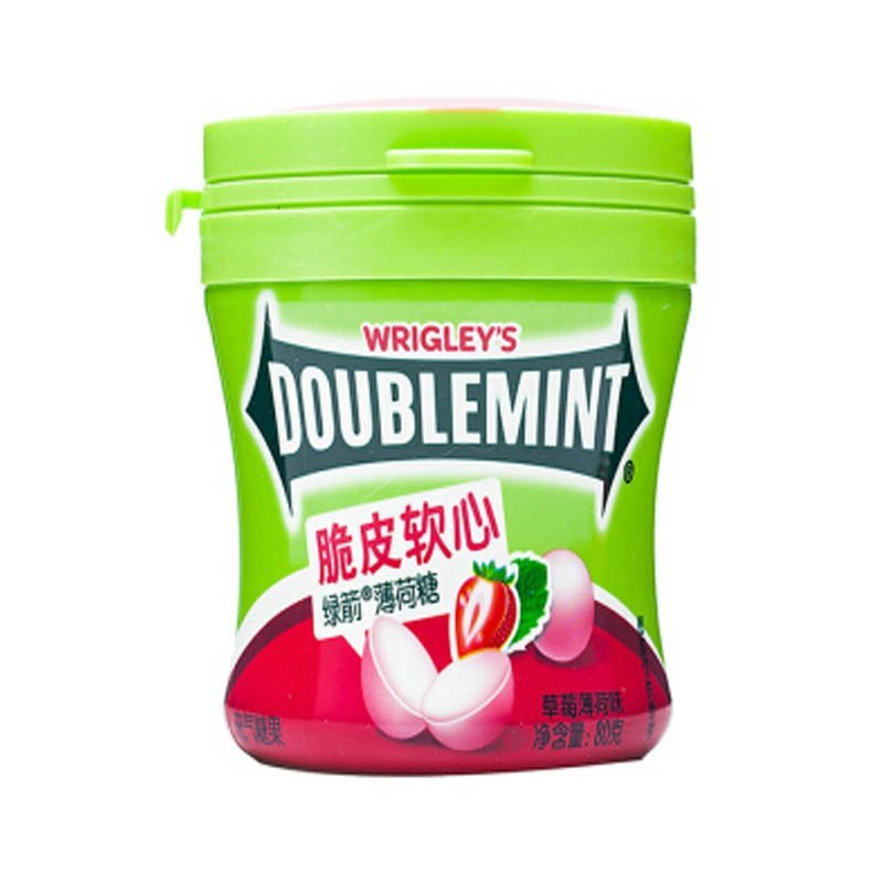绿箭脆皮软心薄荷糖草莓味80g