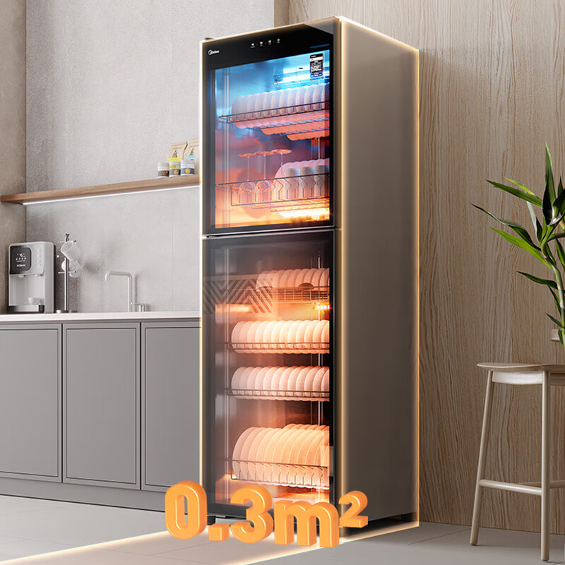 美的(Midea)立式消毒柜 450L大容量家用商用消毒碗柜 餐厅食堂厨房碗筷餐具毛巾茶杯茶具碗柜 450R04高清大图