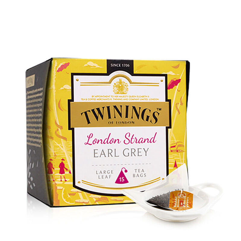 英国川宁(TWININGS) 金毫英式早餐红茶和英伦茗香伯爵红茶 15包*3g *2盒 套装 90g
