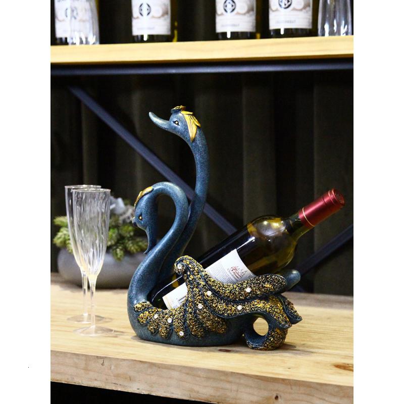 美帮汇红酒架摆件现代简约家居饰品欧式酒柜装饰客厅电视柜摆设天鹅创意高清大图