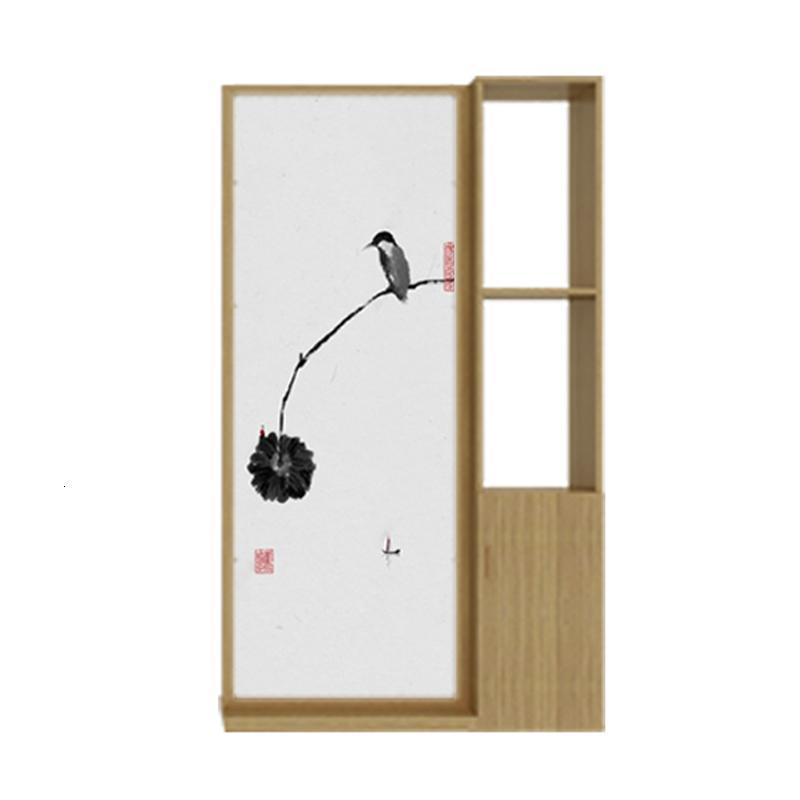 BONJEAN现代中式屏风隔断客厅入户玄关遮挡家用茶室装饰置物简约实木座屏高清大图