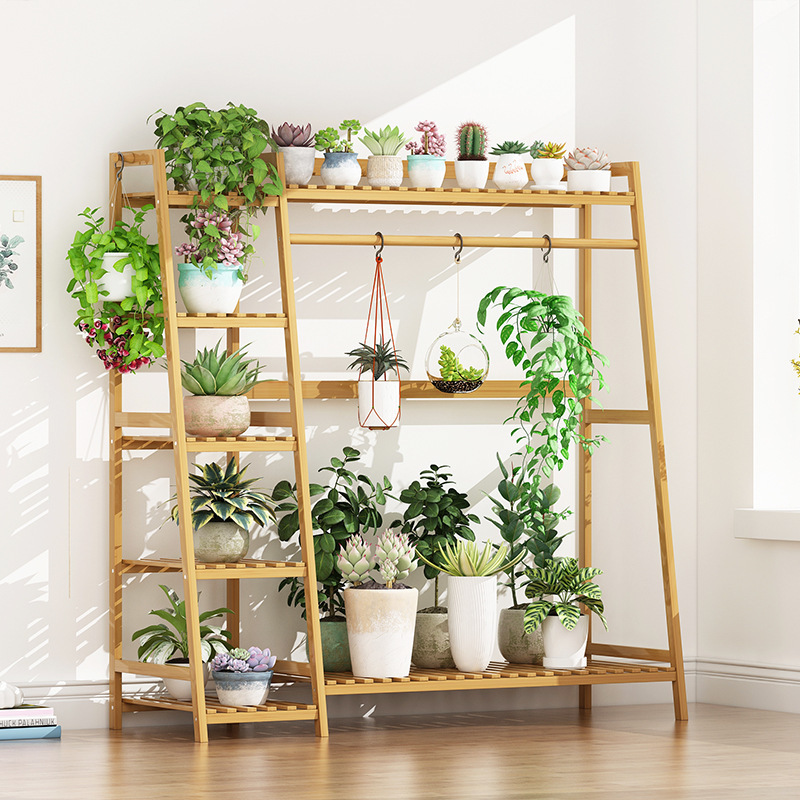 弘拜楠竹花架多层落地室内置物架阳台花架子客厅绿萝多肉省空间落地