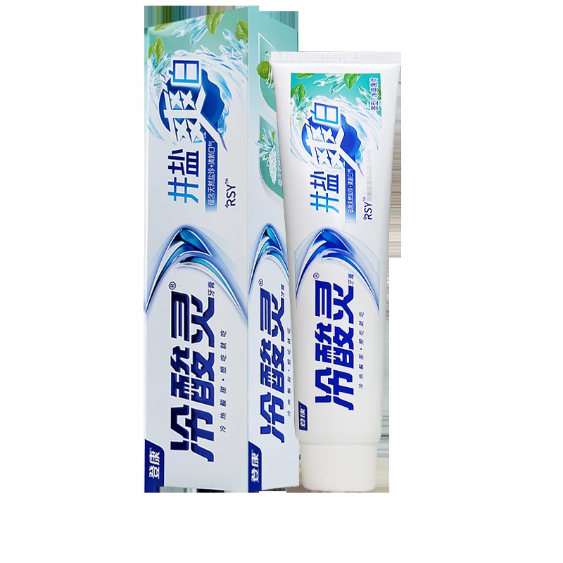 冷酸灵(LESENING) 抗敏感清新牙膏洁白牙齿牙龈护理清新口气井盐爽白 170g*1支