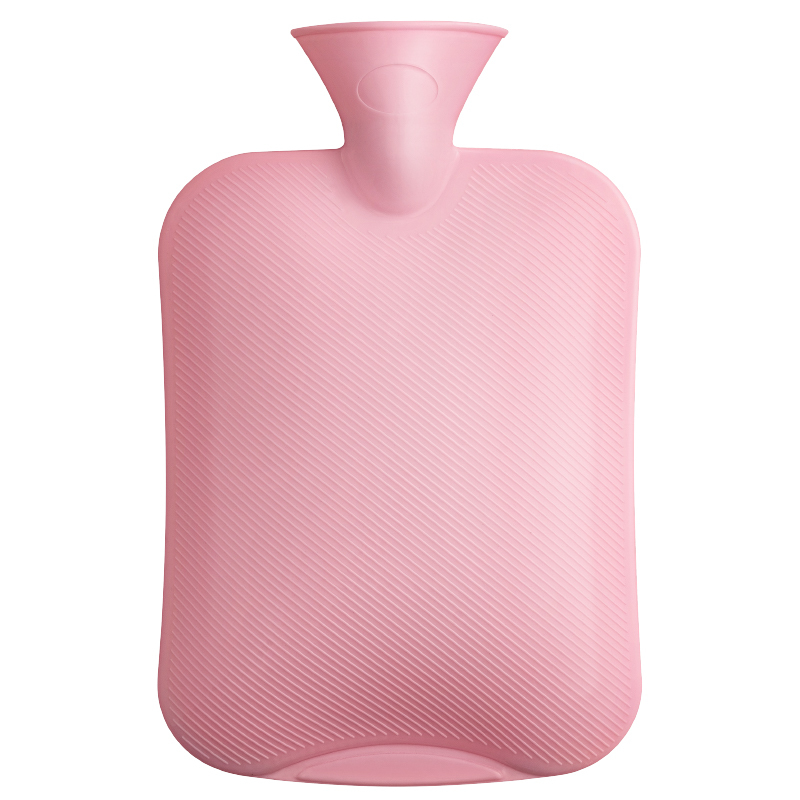 扬子PVC热水袋-马卡粉2000ML+兔毛粉色布套