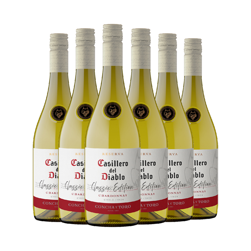 智利原瓶进口正品干露红魔鬼经典霞多丽干白葡萄酒六支整箱750ml高清大图
