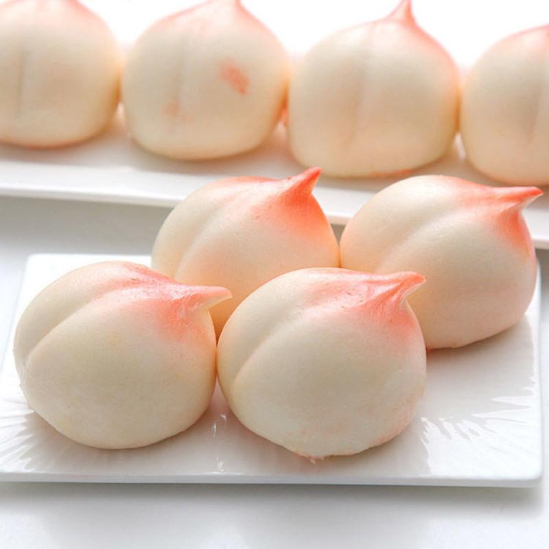 卡通包子馒头早餐可爱小猪速冻动物儿童营养奶黄豆沙紫薯馅360克 寿桃