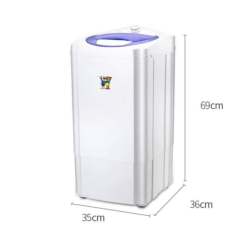 小鸭脱水机 半自动单筒甩干机 小型洗衣机家用出租房甩干桶干衣机 强力脱水+5.5kg 单缸高清大图