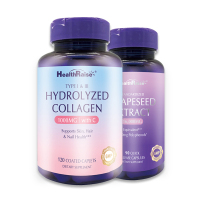 Health Raise水解胶原蛋白120片/瓶+葡萄籽精华胶囊90粒/瓶 美国进口