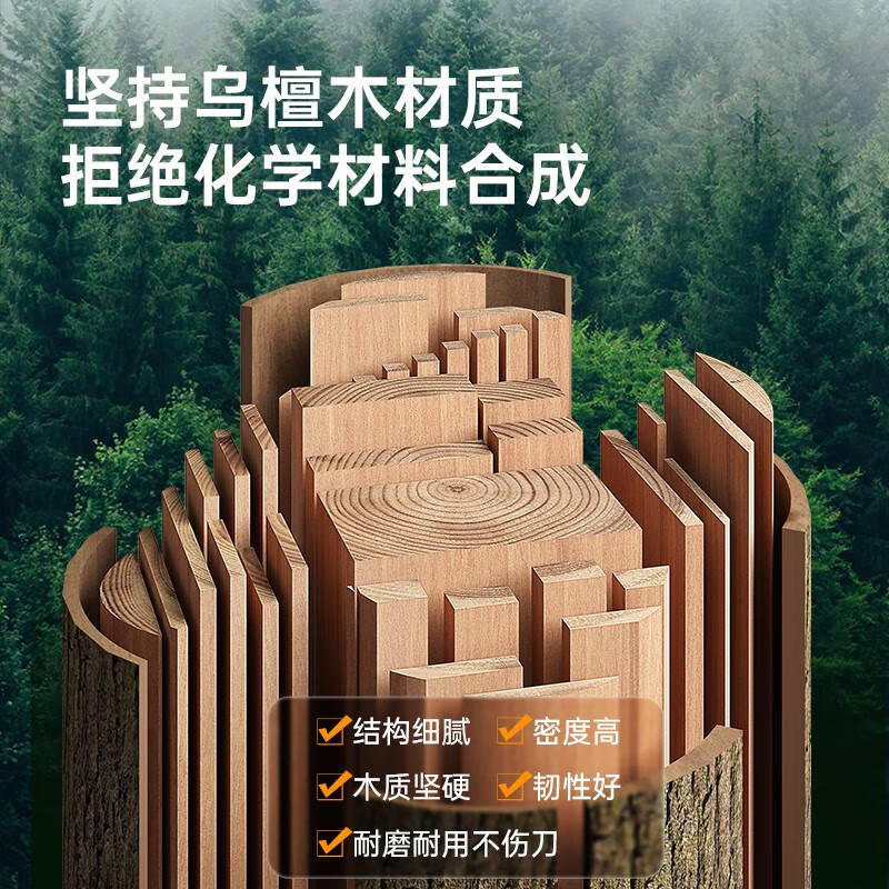 炊大皇乌檀木 小熊砧板 ZB01XX高清大图
