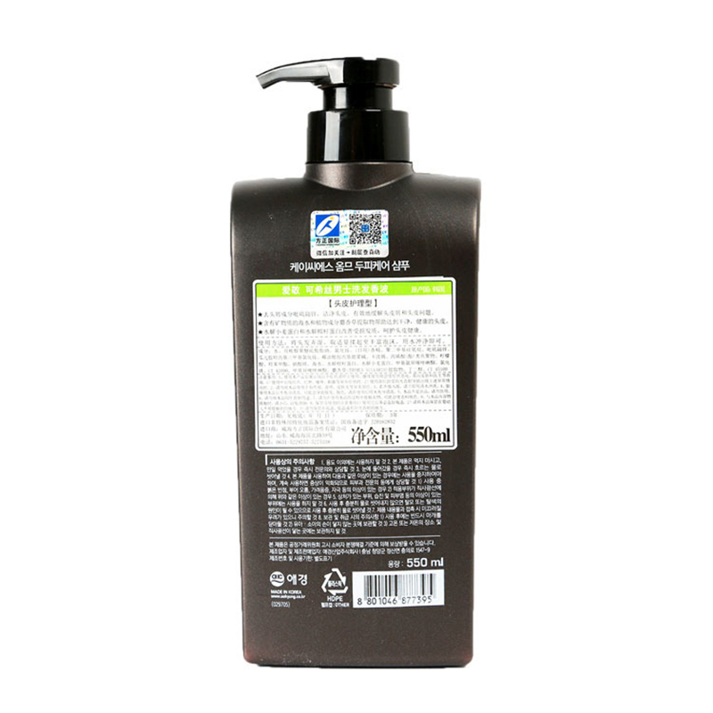 爱敬KCS可希丝男士洗发香波（头皮护理型）劲爽薄荷550ml
