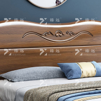 臻远 ZY4022920 胡桃木实木床1.8米双人床含一个床头柜