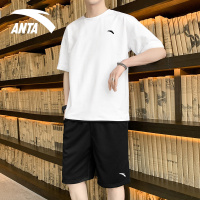 安踏运动套装男2022夏季运动套装男运动服透气短袖短裤速干休闲t恤加大薄款健身跑步服上衣短裤两件套运动服
